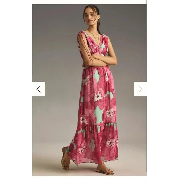NWT Anthropologie Hutch Yael Sleeveless Maxi Dress Colorful Floral Boho XL - Picture 2 of 16